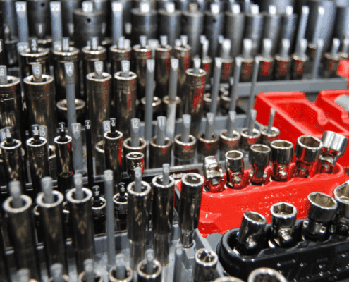 tool shelf with multiple bits - ADL Auto Repair & Driveshafts