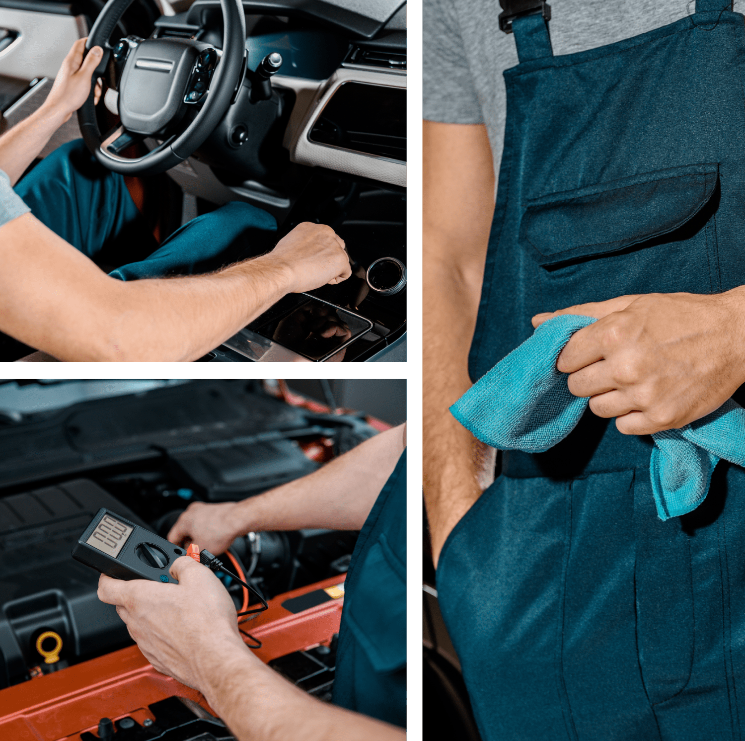 multiple images of a garage full of tools and vehicle repair items - ADL Auto Repair & Driveshafts