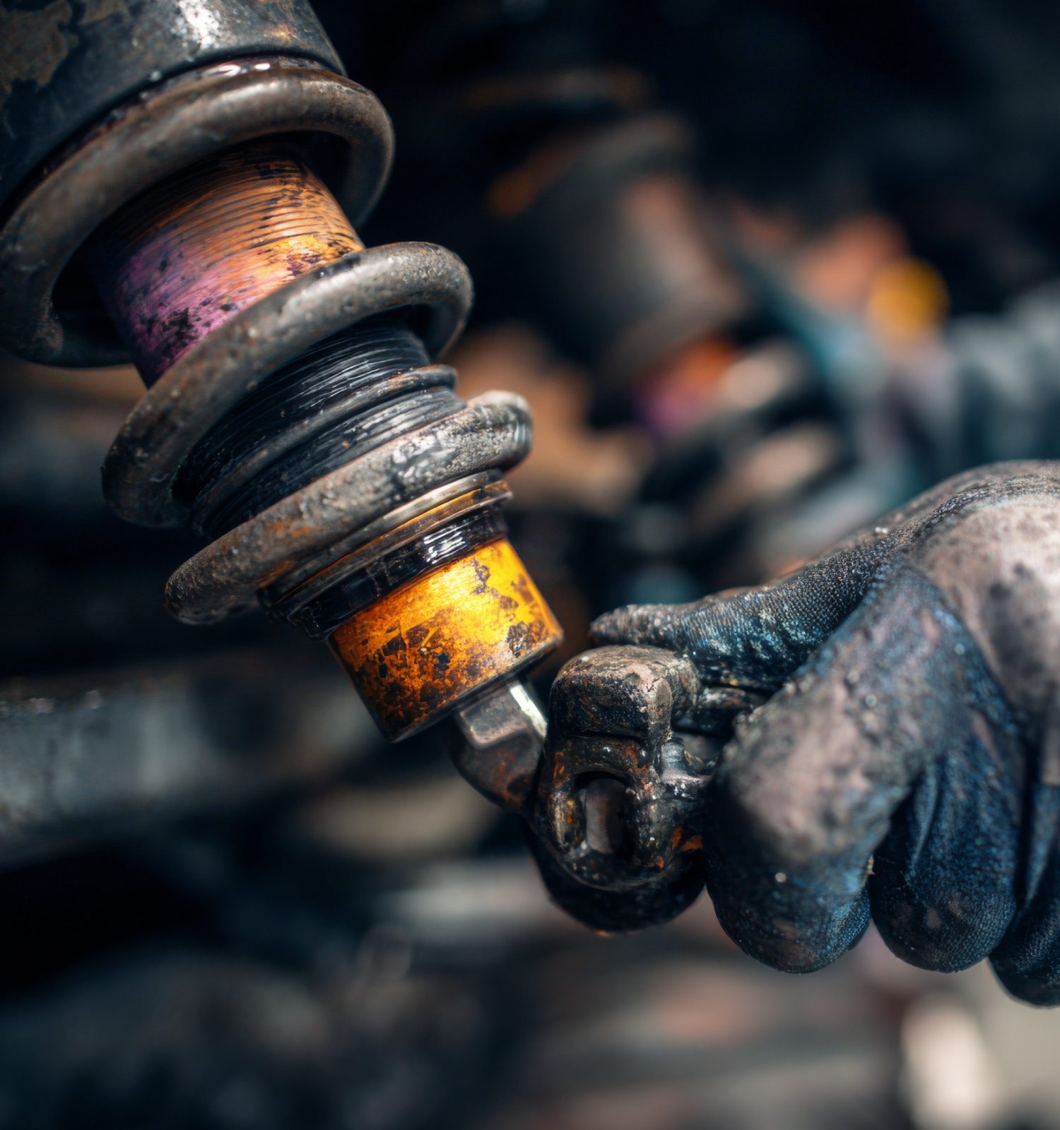 mechanic replacing the suspension in a vehicle - ADL Auto Repair & Driveshafts