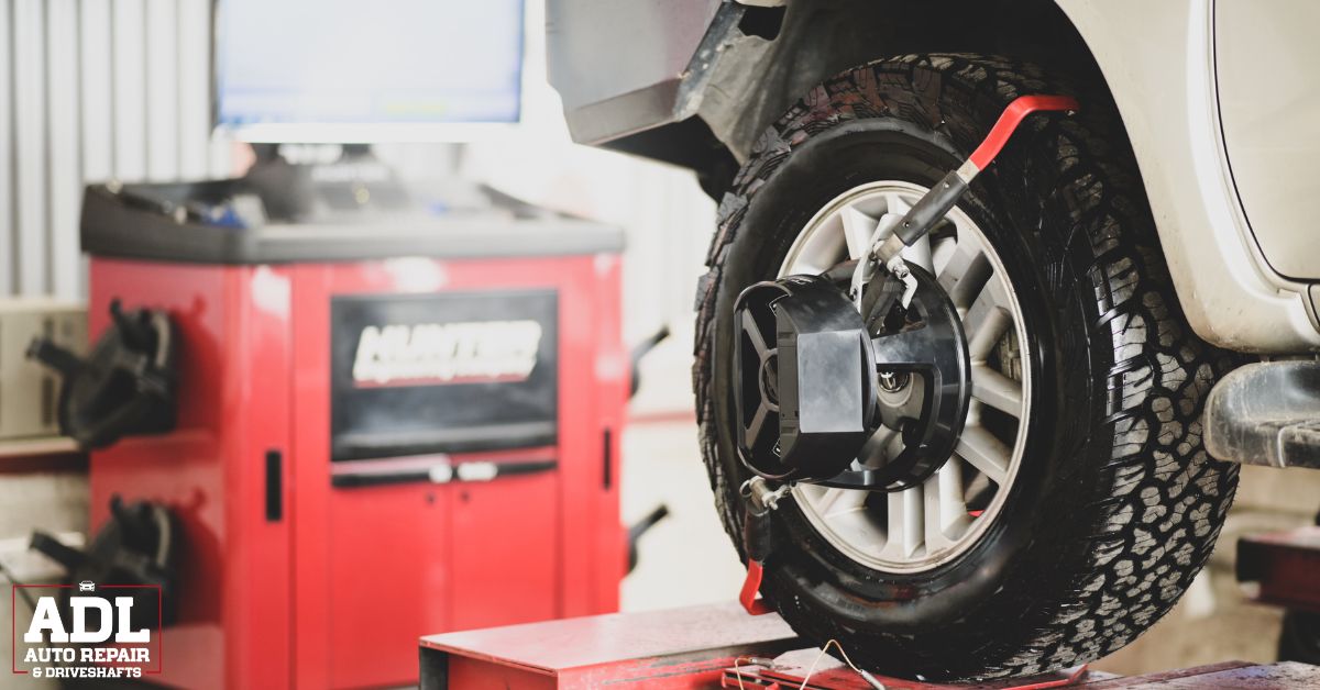 vehicle alignment being performed - ADL Auto Repair & Driveshafts suspension and alignment