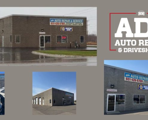 image collage of the exterior of the shop building - ADL Auto Repair & Driveshafts driveshaft shop near