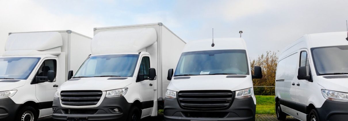 line up of commercial fleet vehicles/trucks - ADL Auto Repair Driveshafts small business fleet maintenance