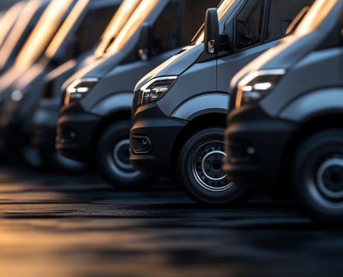 line up of commercial fleet vehicles/trucks - ADL Auto Repair Driveshafts fleet maintenance